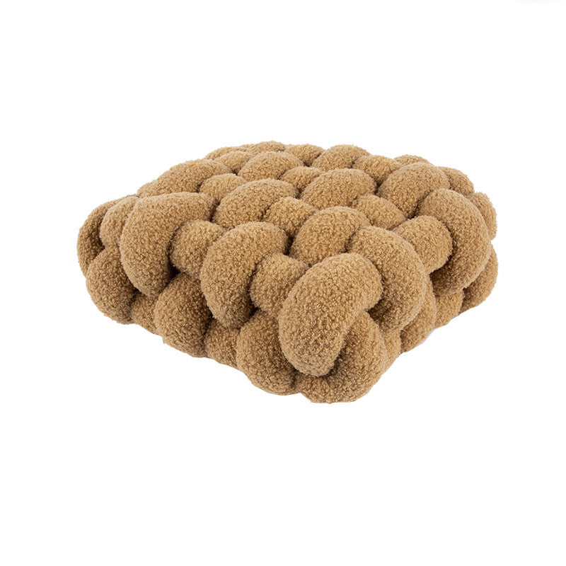 Nordic Lamb Fleece Pillow Square Woven Chair Cushion
