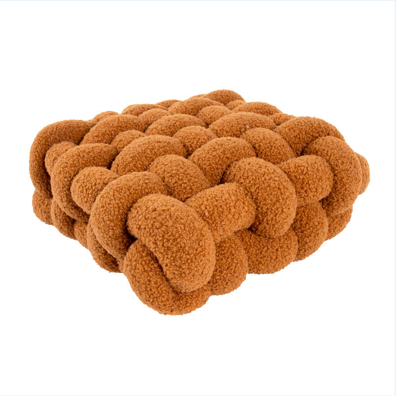 Nordic Lamb Fleece Pillow Square Woven Chair Cushion