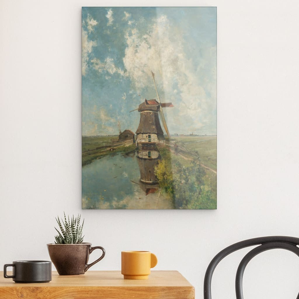 Een molen aan een poldervaart