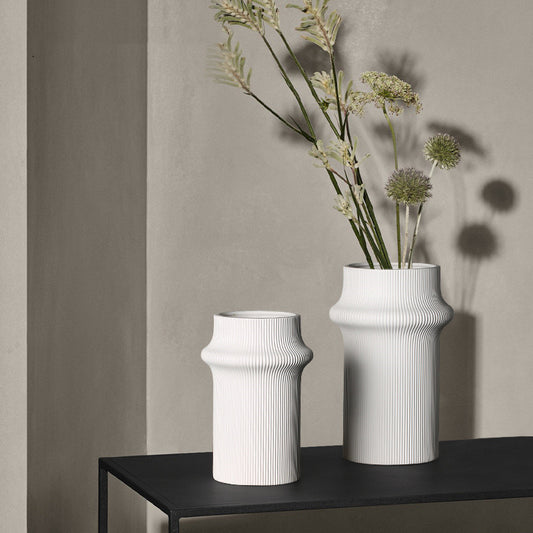 White Modern Simple Bamboo Ceramic Vase Ornaments