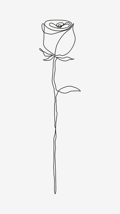 Rose Flower Line Art