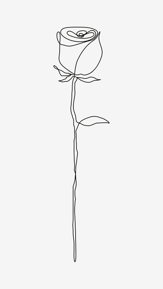 Rose Flower Line Art